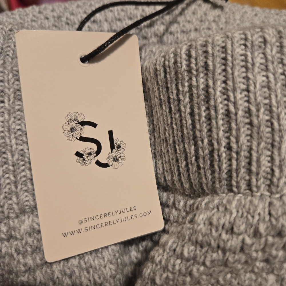 Sincerely Jules Pants Women's Grey Waffle Soft Knit Tapered Cozy Joggers NWT - Picture 7 of 7